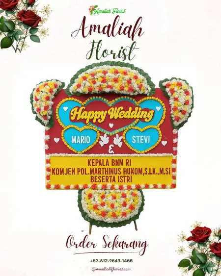 Papan Bunga Pernikahan Sedampah Indah